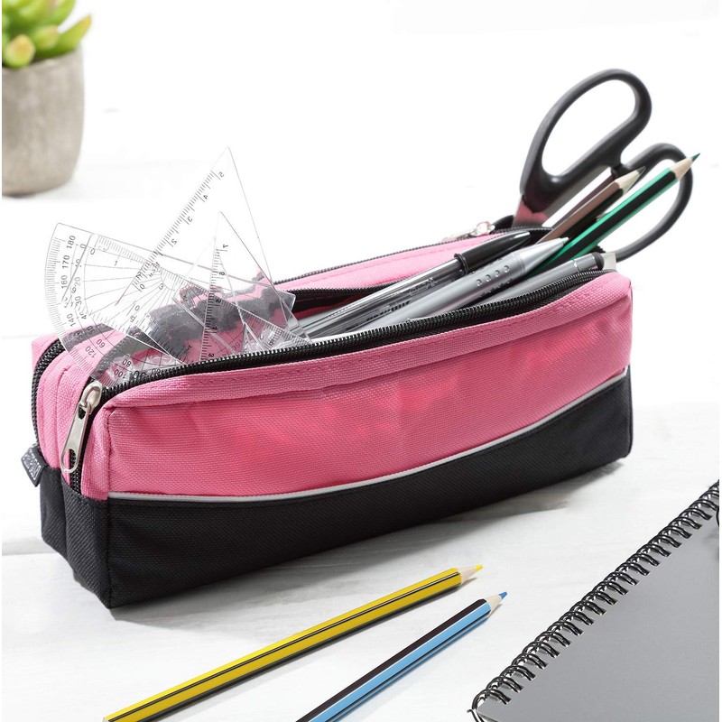 ARPAN Large Pencil Case with Double Zipper Fabric Pencil Case