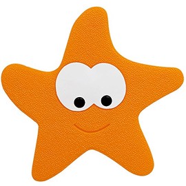 Spirella Shower Mat Bath Mat Bath Mat Non-Slip Pads Star Orange – Pack of 5 – Antibacterial Non-Slip with Suction Cups – Approx. 13 x 12.5 cm