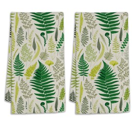 CIAIDU Vintage Fern Bath Hand Towels for Bathroom Decorative,Herb Leaf Soft Absorbent Hand Towels for Kitchen Home Gym Beach 16"x24"