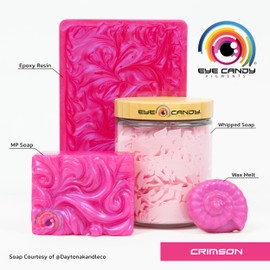 Eye Candy Pigments Premium Red Mica Powder - Crimson (50gr) - for Epoxy, Resin, Soap, Paint, Woodworking, Acrylic Pouring, Bath Bombs, Fishing Lures - DIY Arts and Crafts Additive