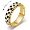 BelleVive Checked Fidget Ring for Adults, 18K Gold Plated Stainless