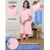 Liokoc Hospital Gowns for Women Open Back Tear Away Snap