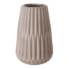 Seaside No.64 - Vase Made of Stoneware Ribbed Matte Design Taupe - Set of 2 - Decoration in Scandi Style for Grasses and Flowers - Table Decoration Wedding Scandinavian Home Accessory