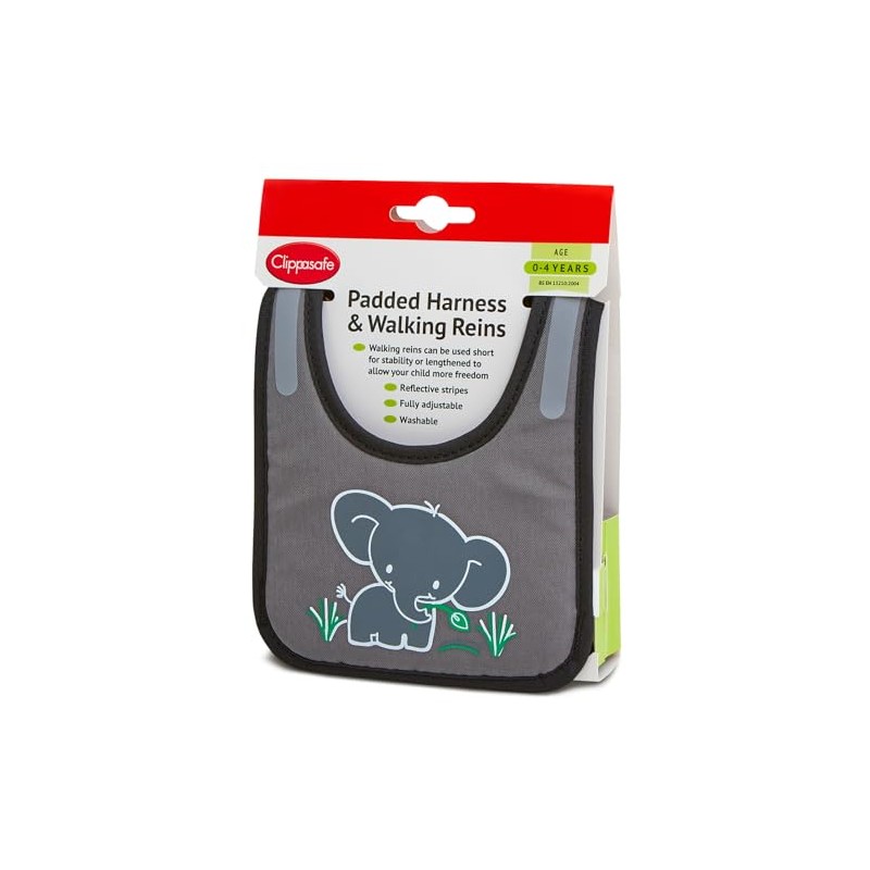 Clippasafe Padded Harness & Reins (Elephant Motif)