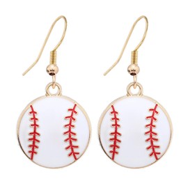 Baseball Earrings Sports Ball Shape Dangle Earrings Baseball Bat Drop Earrings for Women Baseball Fan Jewelry Gifts