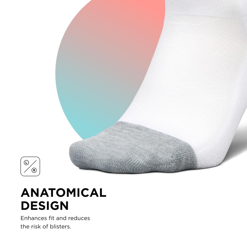 Features Elite Light Cushion Quarter Aquatic White Socks