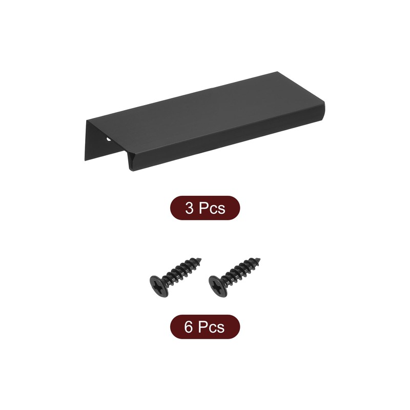 sourcing map Cabinet Finger Edge Pull, 3pcs 80mm / 3.15"