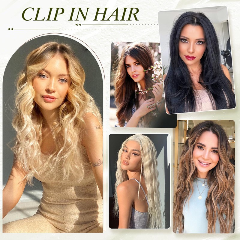 Elailite Real Hair Clip-In Extensions 1 Weft #4 Medium Brown