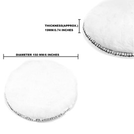 Dimoxii Polierscheibe 7 Stücke Set 150mm Wolle Haube Polierscheibe für M14 Bohrer Adapter Wolle Pad Polierscheibe Lammwolle 150mm Klett Pad Polierscheibe Für Auto Poliermaschinen (150mm)