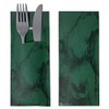 30 Cutlery Pockets with Napkin Dark Green Marbled 20 cm