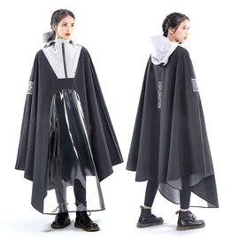 Felimoa Raincoat, Rain Poncho, Large Size, Transparent Visor, Rain Gear, Commuting to Work or School