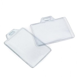1 set of 50 soft ID card cases, vertical and horizontal PVC name tags (Horizontal) (50)