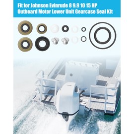 JUWEVAZU Lower Unit Seal Kit 396350 Fit for Johnson Evinrude 8hp(1996-2001 2003-2004) 10hp(1996-1998) 9.9hp 15hp(1985-2001 2003-2007) Outboards, Gearcase Seal Kit Replace 18-2656