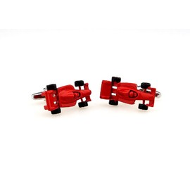 MRCUFF Indy F1 Red Formula One Car Auto Racing Race Pair Cufflinks in a Presentation Gift Box & Polishing Cloth