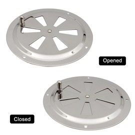 Shiwaki 5 Inch Diameter Round Air Vent Grille Cover Louver Ventilation Cover in Premium Stainless steel Can be opened and closed for Vehicle and boat accessories