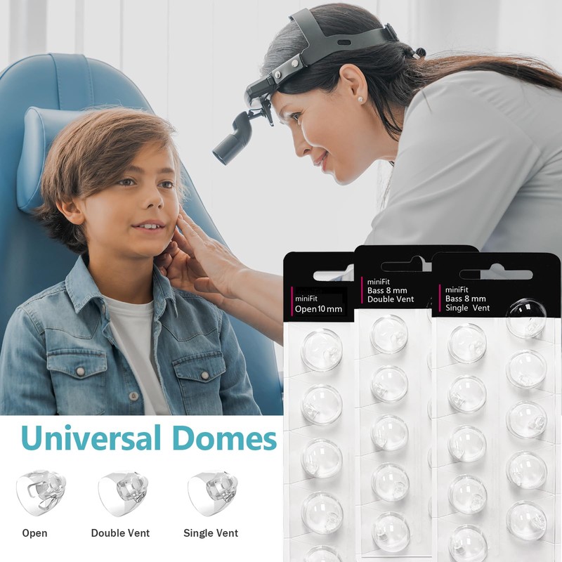 (Double Vent 10mm) Hearing Aid Domes for Oticon Minifit, Oticon