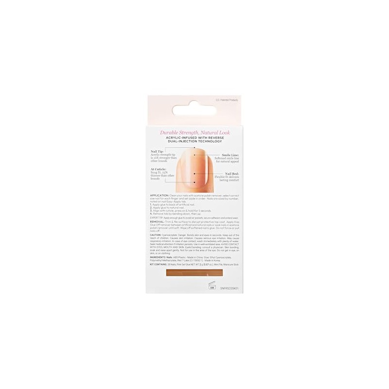 Kiss Products 28 Kiss Acrylic Nude French Nails, 0.2 Pound