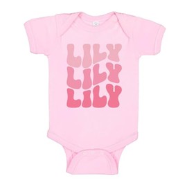 Wavy Lily Baby Infant One Piece Bodysuit Newborn Light Pink