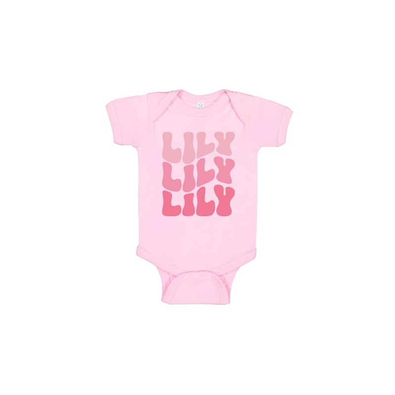Wavy Lily Baby Infant One Piece Bodysuit Newborn Light Pink