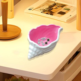 ZGRTZH Ceramic Conch Shell Trinket Dish Pink Jewelry Tray Shell Jewelry Dish Earring Ring Dish Holder Ocean Coastal Decor Jewelry Plate Tray Key Bowl for Jewelry Christmas Party Beach Home Room Decor