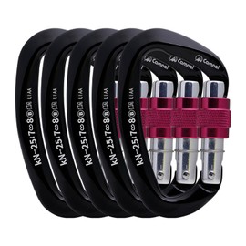 CAMNAL Heavy Duty Carabiner UIAA Certified Locking Carabiner 25KN (About 5620 lbs) Screw Lock Carabiner D Shape Carabiner Clip for Rock Climbing, Mountaineer, Aerial Work