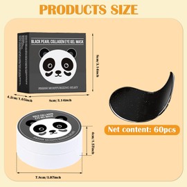 Eye Pads Pack of 60, Eye Pads with Hyaluronic & Black Pearls & Collagen, Eye Pads Against Dark Circles, Eye Pads Against Eye Bags, Eye Mask Anti Ageing and Wrinkles, for Eye Care