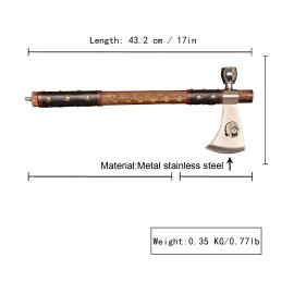 SHARD 17" Viking Axe, Carbon Steel Indian Style peace pipe Axe tomahawk  hatchet