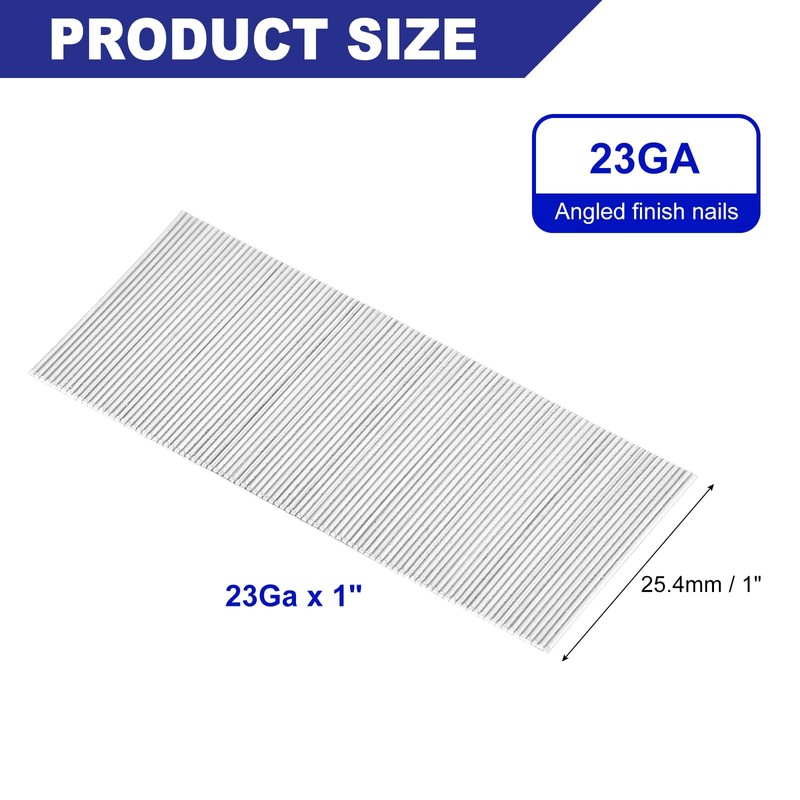 sourcing map 23 Gauge Headless Pins Nails, Stainless Steel 1"
