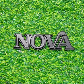 1Pc 1975-1979 Nova Front Fender Emblem 3D Badge Nameplate with mounting Studs 358756 Replacement for Nova (Gloss Black)