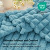 BEDELITE Fluffy Fleece Throw Blanket - Light Blue Sofa Throw