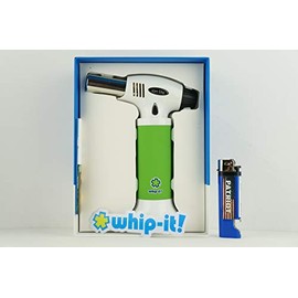 Bundle 2 Items - Whip-It Refillable Butane Torch Gun Lighter in A Gift Box with Patriot Disposable Lighter