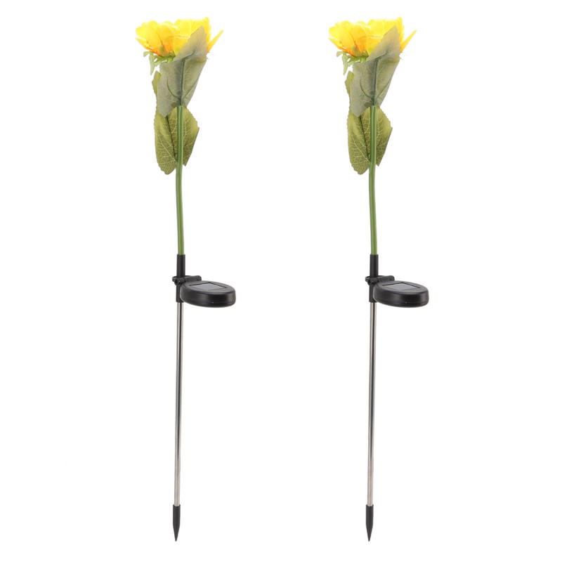 2Pcs Sunflower Solar Lights IP65 Waterproof Low Power Consumption LED
