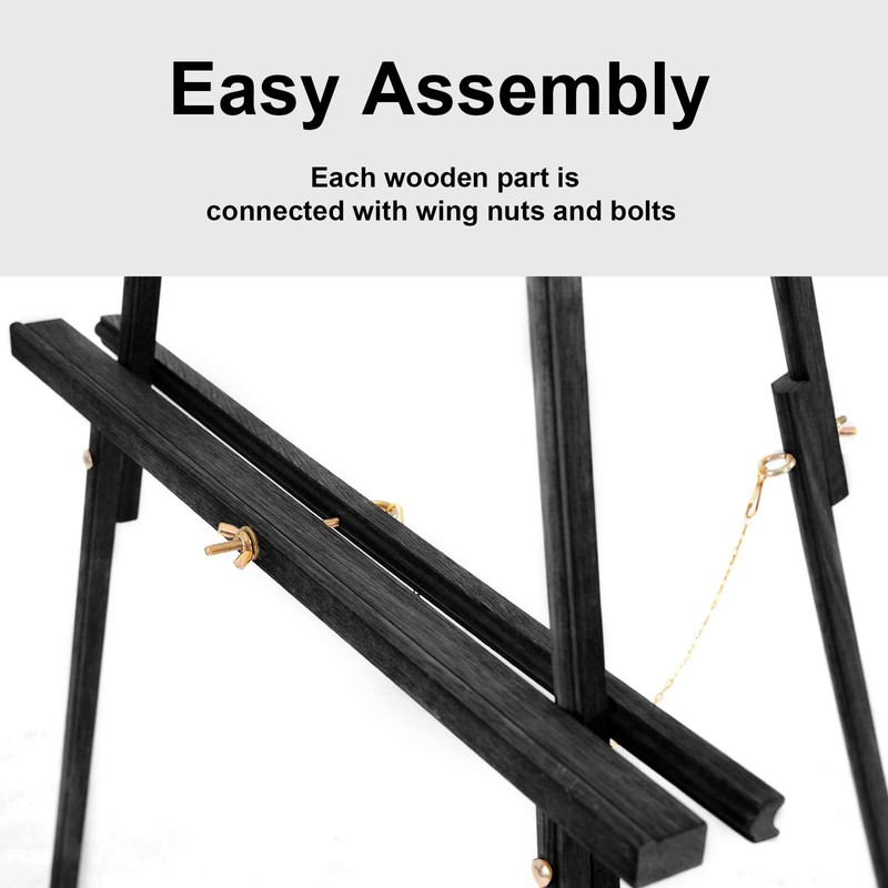 Falling in Art 65" A-Frame Tripod Easel Stand, Wooden Display