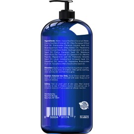 New York Biology Tea Tree Mint Body Wash for Men and Women - Moisturizing Body Wash Helps Soothe the Skin - Refreshing and Hydrating Cleanser for Body and Feet - 16.9 Fl Oz