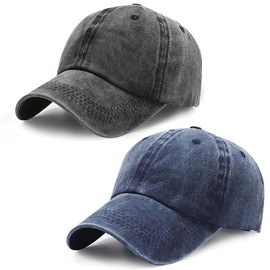 Gorras para Hombre y Mujer, 2 Piezas Gorra 100% Algodón Ajustable, Gorras de Beisbol Unisexo, Cachuchas para Hombre de Tenis para Deportiva, Running y Actividades al Aire Libre (Algodon, Gris Azul)