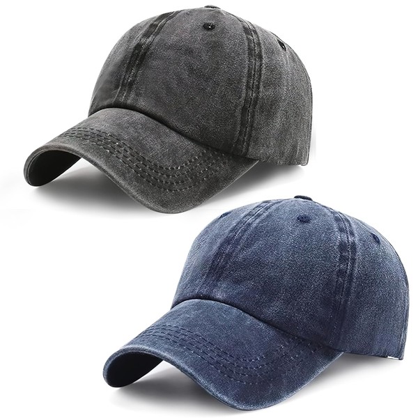 Gorras para Hombre y Mujer, 2 Piezas Gorra 100% Algodón
