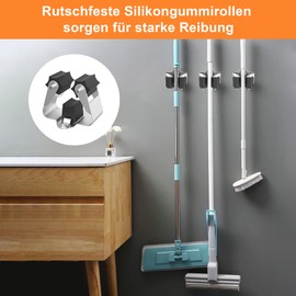 GARTOL Internal Snap Star Clip Slot Garden Broom Broom Holder Wall Garden Tool Holder Stainless Steel Broom Holder for Kitchen Home Bathroom Storage (Pack of 6)