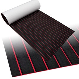 HZCHIONE Boat Flooring EVA Foam Boat Decking Faux Teak Sheet Boat Carpet Self-Adhesive Non-Slip Pad for Swim Platform Jon Boat Motorboat RV Yacht Kayak Pontoon Helm Pad 94x16''