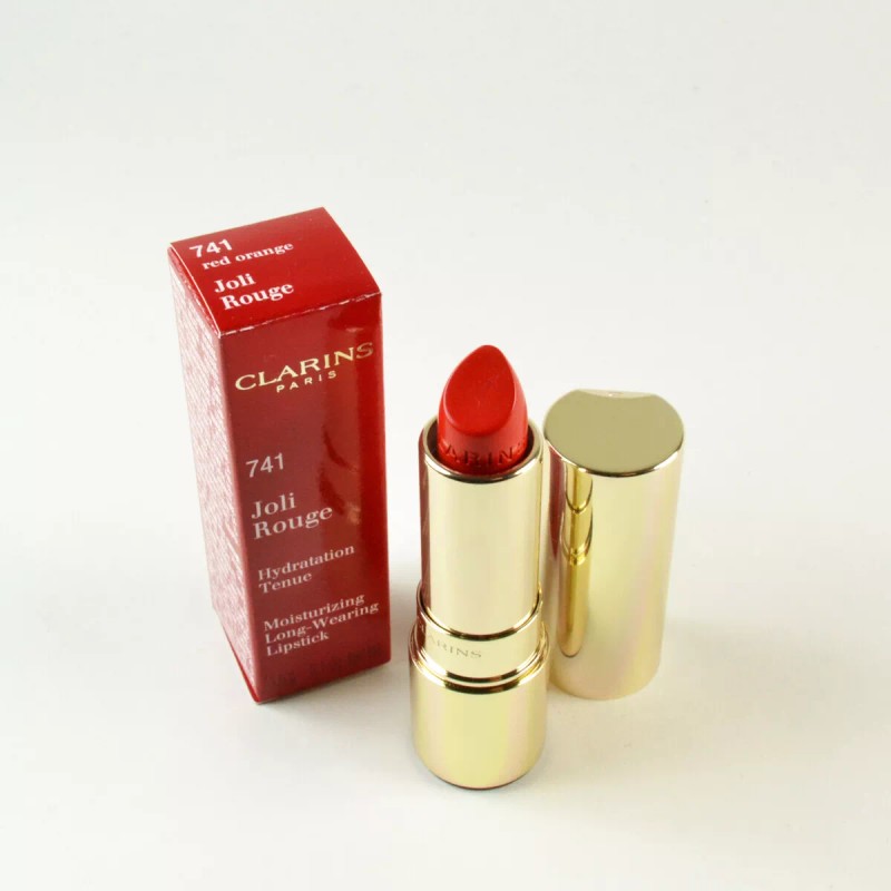 Clarins Joli Rouge Moisturizing Long Wearing Lipstick #741 RED ORANGE