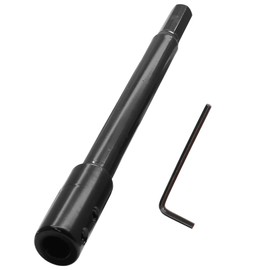 Opfiue 7Inch 3/8" Hole Saw Extension Chuck, Reducing Locking Impact Extension Hex Shank for Drilling/Professional Drillers（Black）