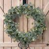 SOMYTING Eucalyptus Garland with White Flowers 4 Packs 5.9Ft Eucalyptus