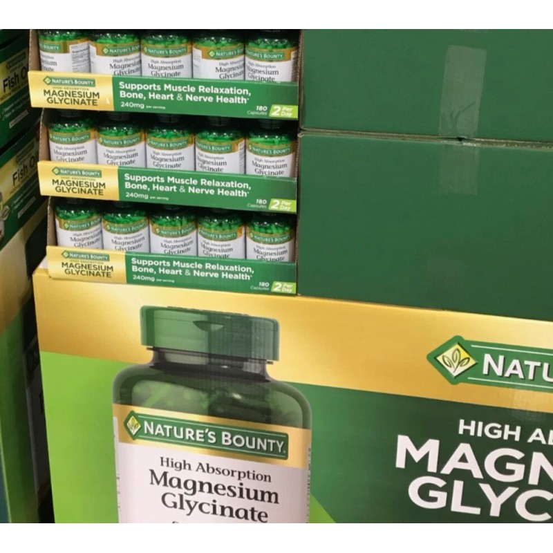 Nature's Bounty High Absorption Magnesium Glycinate 240mg 180 Capsules