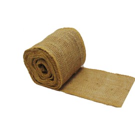 AAYU 4 inch X 30 feet Lose Weave Jute Burlap Garland Ribbon | Finished Edges Eco Friendly, Natural Jute Product for Craft, DIY Project, Wide Wreathing Material 10-Yards Long Ribbons 4"