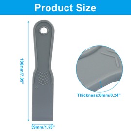 Dijedev 1.5 Inch Plastic Putty Knife Scraper, 5Pcs Flexible Spackle Knife for Spackling, Air Bubble Remover, Sticker Installation, Used for Repairing Walls, Pasting Plaster, Scraping Putty (Grey)