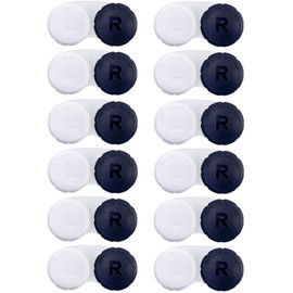 RHUI 12 Pack Cases for Contact Lens, Travel Daily Use, Black