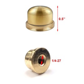 ECUDIS Pack of 5 Solid Metal Lamp Finials Caps Knob for Lamp Shade Holder Harp, 1/2 Inch Tall (Gold)