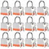 Locilot 12pcs Solid Keyed Alike Padlock with 24 Same Keys