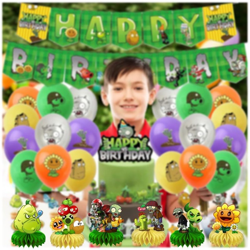 8Pcs Plants Table Centerpiece Birthday Party Supplies Double Side Table