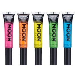 Moon Glow - Blacklight Neon Mascara 0.51oz Set of 5 colors  Glows brightly under BlacklightsUV Lighting                                               