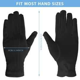 HaiFafafaing Black Gloves Costume Cotton Short Black Cloth Gloves Women Men With Snap Cuff Tuxedo Guard Parade Glove For Communion Police Server Funeral Guard Usher Inspection